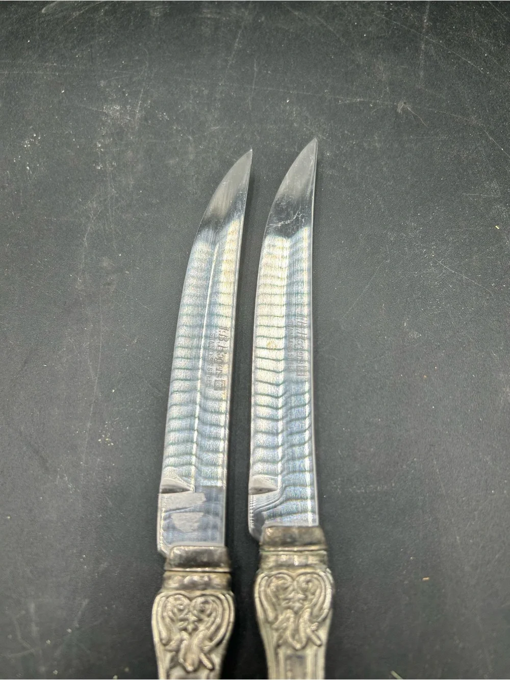 FB rogers Ornate Silver-Handle Steak Knives - Pair, stainless steel